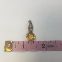Beautiful Pendant Gold Tone Prong Set Rhinestone Open Work Dangle Drop
