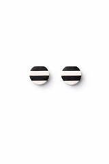 Polymer Clay Earrings Set of 2 , Colorful & Black White Studs