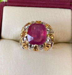 Best Cushion Cut Natural Ruby Ring Original Ruby Stone Ruby Wedding Gift Ring
