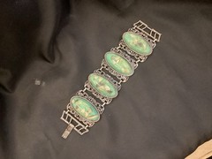 SELRO SELINI Sea Foam Green Confetti Lucite Chunky Bracelet 7.5”