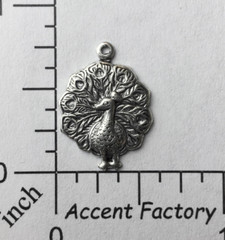 36254 – 6 Pc Small Peacock Charm Jewelry Finding Silver Ox SALE
