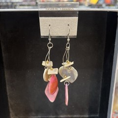 Glass Cut Stone Pink White Tan Assorted Colors New Old Stock