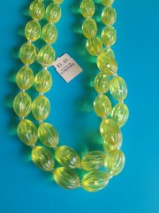 Vintage Bright Beaded Necklace With Coro Pegasus Tag 17 In Made In Hong Kong