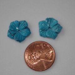 Vintage Created Turquoise Flower Jackets For Earrings Use W Any Studs Split Ear