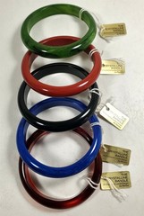 rare set of 5 CRYSTALLINE Bangles. Limited promotional colorful bracelets