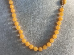 VINTAGE INCREDABLE HAND KNOTTED AMBER GLASS BEAD NECKLACE MUST SEE NO RESERVE