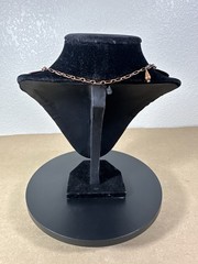Vintage Red Enamel Copper Collar Necklace – 8.25 in. – USED