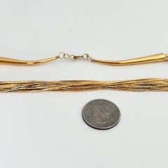 Vintage Sterling Silver Liquid Gold Vermeil 30 Multi Strand Southwest Necklace