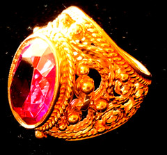 14K 583 Gold Ring Gemstone Vintage Made in Former USSR Size 16.5, Weight 12 g.