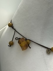 VTG Genuine Amber Chunk Necklace & Bracelet Fossilized Bug Debris Unique Beaded