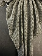 Vintage Silver Mesh Rose Brooch Pin Floral Art Deco Mid Century Style 3.5″