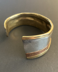 VINTAGE..LAZARO..MCM CUFF BRACELET…MIXED- 925 STERLING SILVER/COPPER/BRASS