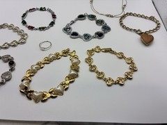 Large Vintage Heart Lot of Necklaces, Bracelets, Brooch’s, Earrings & a Ring 42