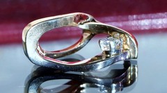 14k multi tone gold pendant 0.24ct natural diamond 0.93″ slide charm 5.70g N3645