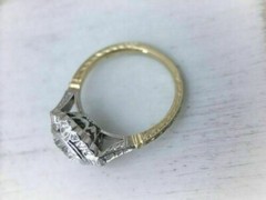 Art Deco Antique 3.30 Ct Diamond Vintage Engagement Ring 14K Yellow Gold Over