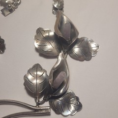 vintage PAR Taxco sterling silver (925) jewelry set with amethyst teardrops.