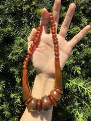 Rare Vintage Natural bovine horns Bone Necklace · Bold Statement