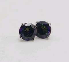IBB Sterling Silver 1.00ct Mystic Topaz Post Back Earrings