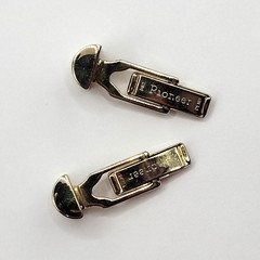 Pioneer Modernist Gold Tone & Black Industrial Style Barrel Shape Vtg Cufflinks