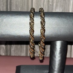 Vintage 7” Monet Twisted Gold Tone And Silver Tone Two-tone Rope Bracelet 5.7mm