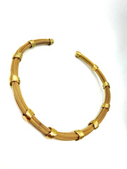 Vintage Necklace Choker Mesh Collar Goldotne 90s Statement thick 15 in