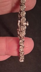 Vtg Sterling Silver UD CZ Tennis Bracelet 7″ 9.6 Grams