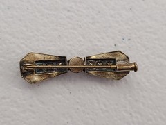 Art Deco Silvertone and Black Enamel Bar Pin 1.5 in