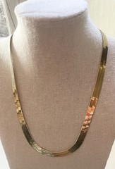 VTG 925 Milor Vermeil Herringbone Necklace 20″ Vermeil Sterling Silver 23.9Gr☚👀