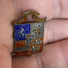 Antique Vtg Nisi Dominus Frustra England English Religious Hospital Pin Brooch