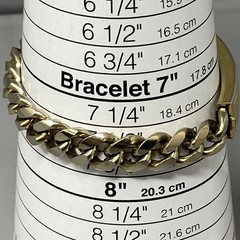 Vintage Speidel Mens ID Bracelet Curb Link Chain Gold Tone DAVID Tone Wear 7.5″