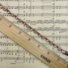 Givenchy Rose Gold Plated Peach Tone Crystal Studded Bracelet 7″ Vintage Sparkle