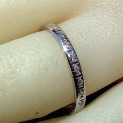 Original EARTH MINED DIAMOND Eternity DECO Band SOLID PLATINUM Anniversary RING
