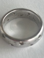 Vintage SW 925 CZ Sterling Silver Band Ring Flush Set CZ Size 10.5 11 Unisex