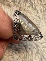 Israel .925 Sterling Silver Hammered Open Filigree 7 Grams Ring Size 8.5