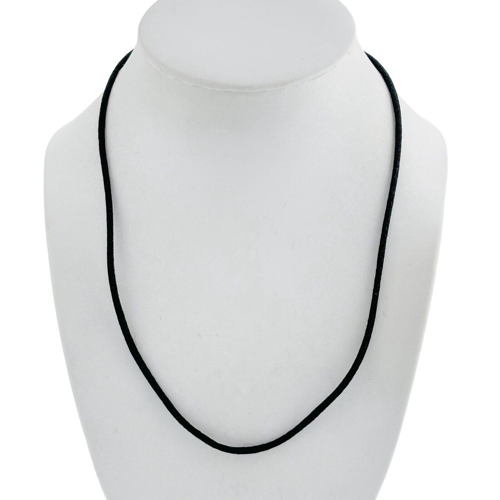 Vintage Sterling Silver 925 Black Corded Necklace 17.5″-18.5″