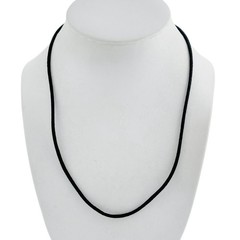 Vintage Sterling Silver 925 Black Corded Necklace 17.5″-18.5″
