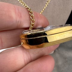 Juicy Couture Necklace Heart Empty Solid Rhinestone Gold Tone 42”
