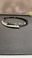 Vintage Silver And Black Enamel Hinged Choker Box Closure 1″ Earrings