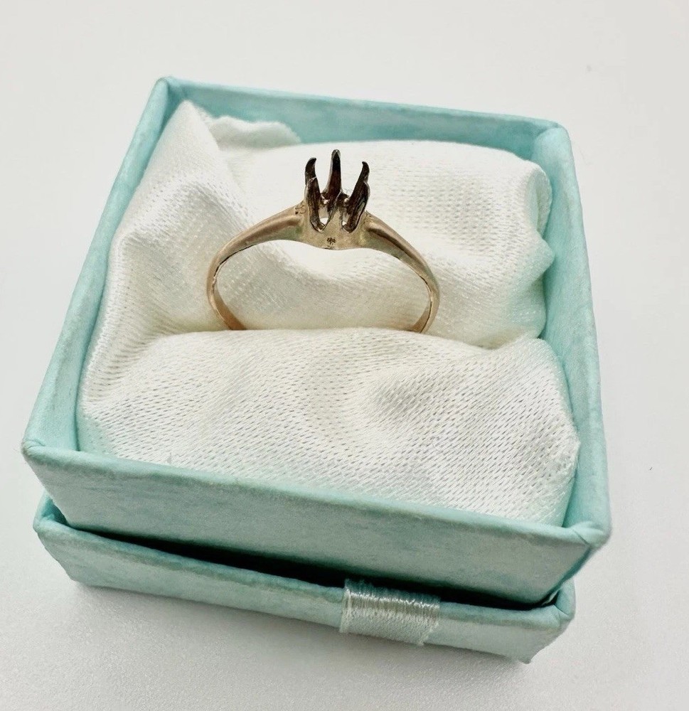 Antique Victorian Gold Fill? Claw Prong Setting Ring SZ6.75 Repair No Stone Read
