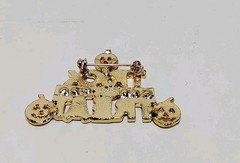 Lovely Trick or Treat Pumpkin Jack-O-Lantern Rhinestones Brooch Vintage 1980’s