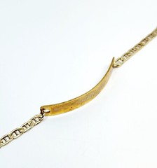Vermeil 925 Sterling Silver Anchor Mariner Link Chain ID Bracelet 7.25″ (52)