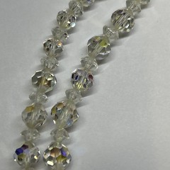 Vintage/Estate Aurora Borealis Crystal Double Stand Necklace
