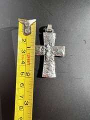 Retired vintage JAMES AVERY Sterling Silver Big 2” St Francis CROSS PENDANT