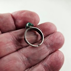 Vintage Sterling Adjustable Ring Israel with Azurite 2.0g Size 5 [8446]
