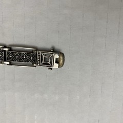Sterling Silver Marcasite Panel Link Bracelet 925 Vintage 7 7/8 inch 21.5g