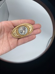 Vintage Brooch, Porcelain, Woman, Very Nice Condition, Antique, Jewelry