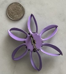 Vintage Lavender Enamel Flower Brooch 💜