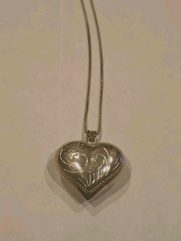 Vintage Victorian Sterling Silver Pendant Necklace