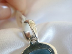 Huge Sterling Silver 925 Natural Heated Blue Topaz Modernist Pendant
