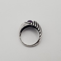 Vintage Sterling Silver & 18K Gold Purple Amethyst Statement Size 6.5